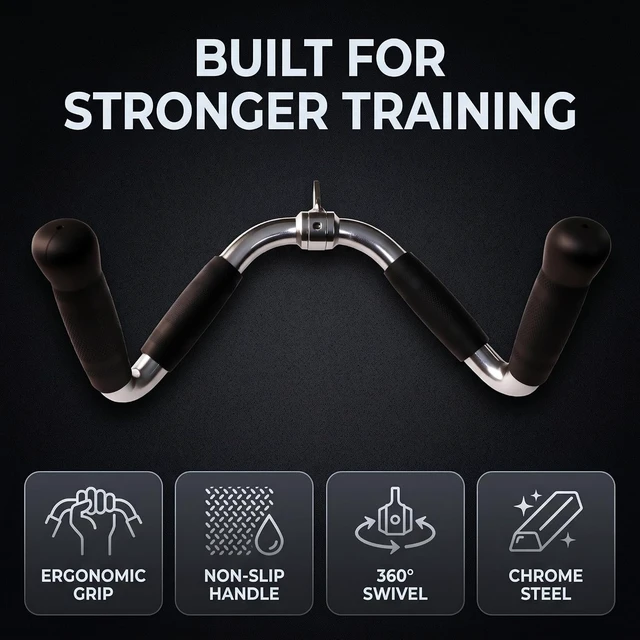 Alt view image 4 of 7 - qibylift Barbell Lat Pull Down Tricep Press Down Cable Attachment