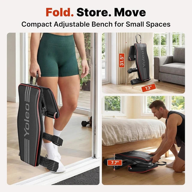 Alt view image 5 of 7 - YOLEO Adjustable Weight Bench, ASTM-Certified 827LBS