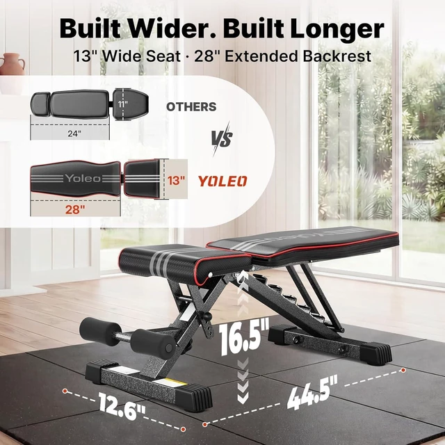 Alt view image 7 of 7 - YOLEO Adjustable Weight Bench, ASTM-Certified 827LBS