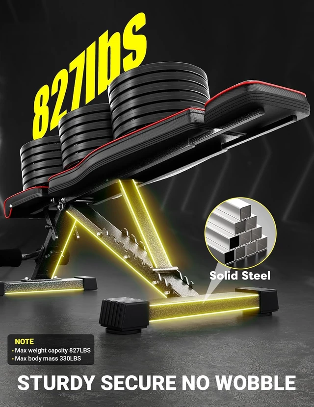 Alt view image 4 of 7 - YOLEO Adjustable Weight Bench, ASTM-Certified 827LBS