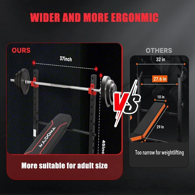 Alt view image 2 of 7 - MAIDOMA 1500LB 8 IN 1 Weight Bench with Leg Extension