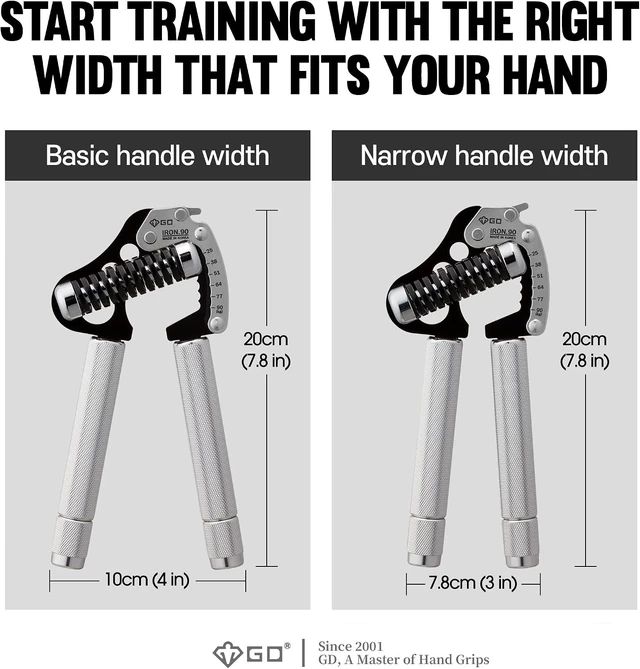 Alt view image 5 of 7 - GD IRON GRIP Grip Strength Trainer Hand Gripper Forearm Strengthener Metal