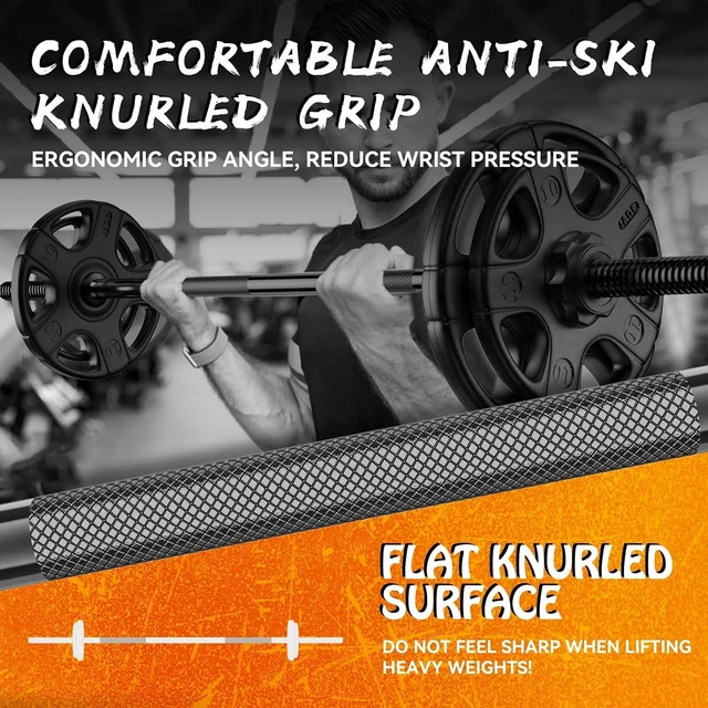 Alt view image 2 of 7 - 55" Weight Lifting Bar, 1"Standard Straight Barbell Bars for Weight lifting