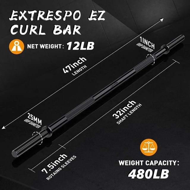 Alt view image 3 of 7 - 55" Weight Lifting Bar, 1"Standard Straight Barbell Bars for Weight lifting