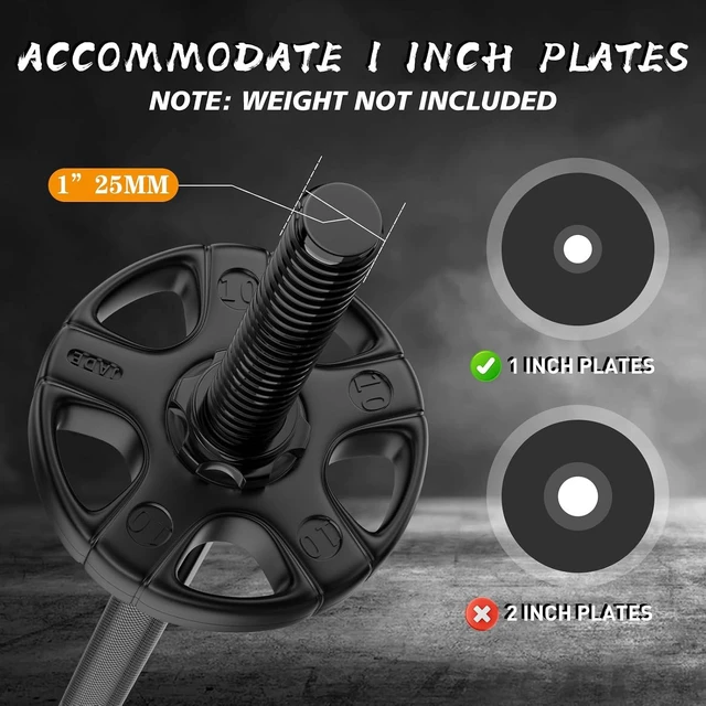 Alt view image 4 of 7 - 55" Weight Lifting Bar, 1"Standard Straight Barbell Bars for Weight lifting