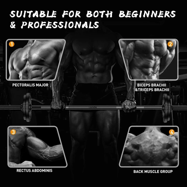 Alt view image 6 of 7 - 55" Weight Lifting Bar, 1"Standard Straight Barbell Bars for Weight lifting
