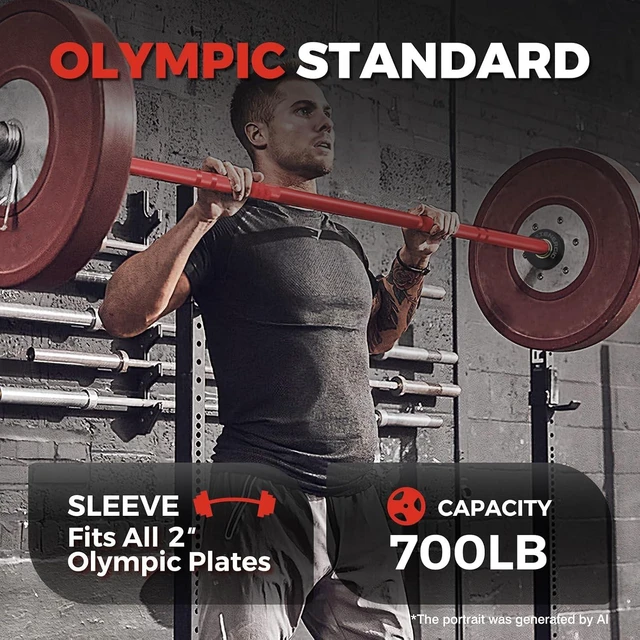 Alt view image 6 of 7 - 7FT Alloy Steel Olympic Barbell, 700LB 40LB