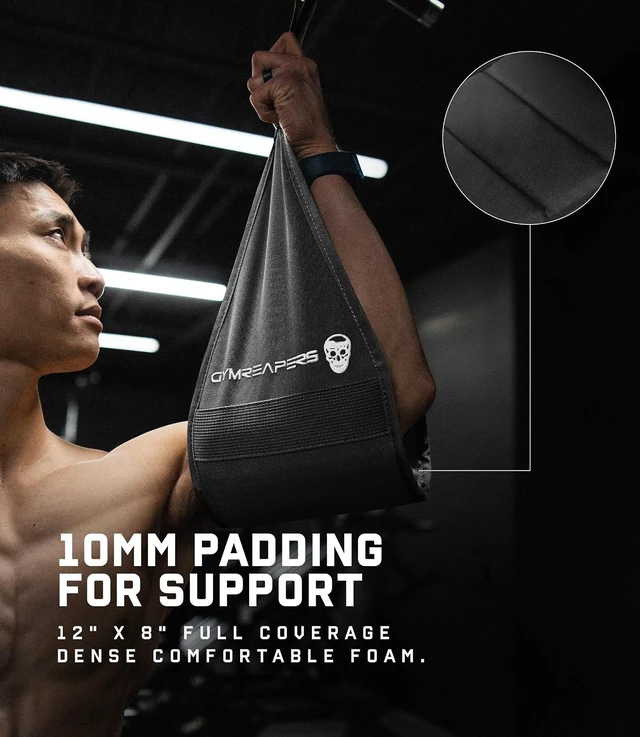 Alt view image 6 of 7 - Gymreapers Hanging Ab Straps for Pull-Up Bar - Hang Bar Assist Strap & Strength Workout Equipment, Padded Adjustable Arm Supports with 2 Steel Carabiners for Leg Raises, Abdominal & Core Training