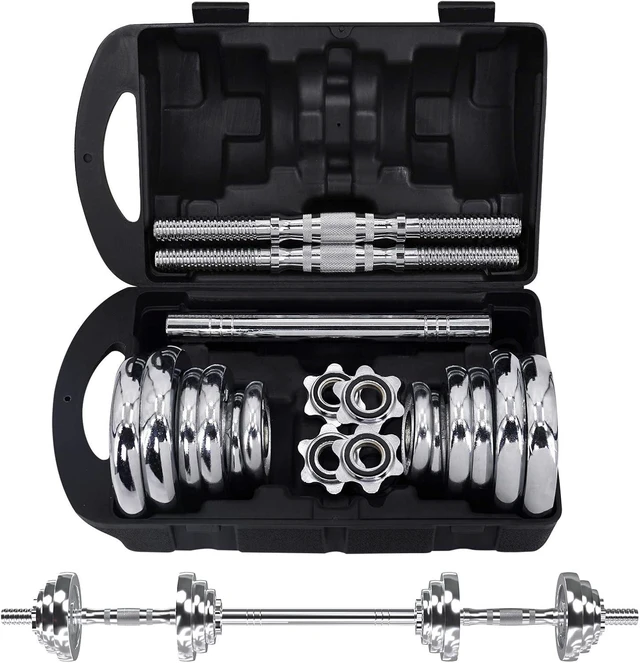 Alt view image 2 of 7 - VIVITORY Fitness Dumbbells Set, Chromed Weights, Hardcover Gift Box