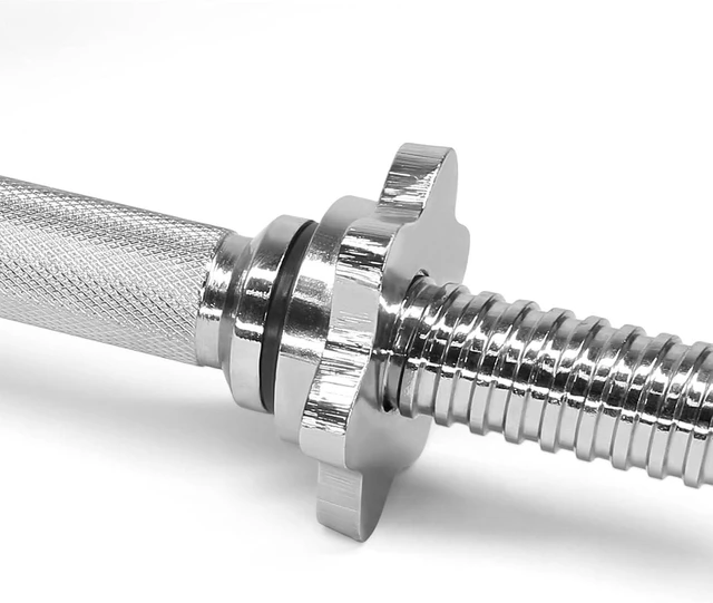 Alt view image 6 of 7 - Yes4All Threaded Dumbbell Handles, Adjustable Dumbbell Bar Pair, 14/16/18/24-Inch Sizes, Fits 1" or 1.15" Plates, Non-Slip Grip, Secure Star-Lock Collars
