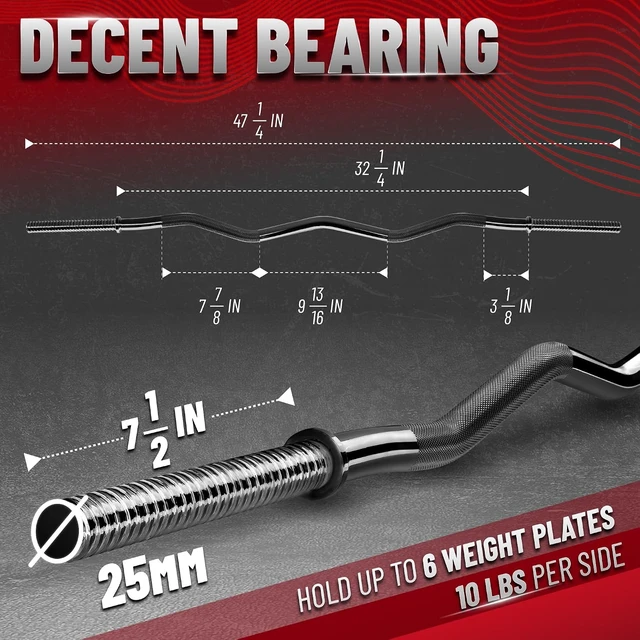 Alt view image 2 of 6 - Yes4All Curl & Straight Barbells, Standard & Olympic Bars for Home Strength Training