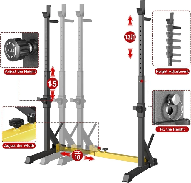 Alt view image 3 of 7 - Arlopu Multi-Function Squat Rack, Home Weight Lifting Bench Press Station