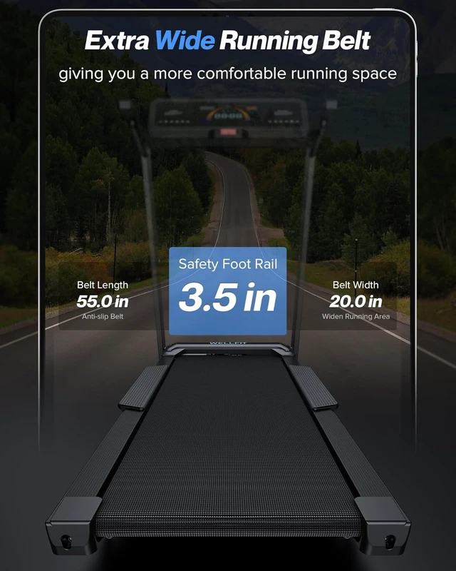Alt view image 5 of 7 - WELLFIT Auto Incline Treadmill, 15% Incline Heavy Duty Treadmill for Home