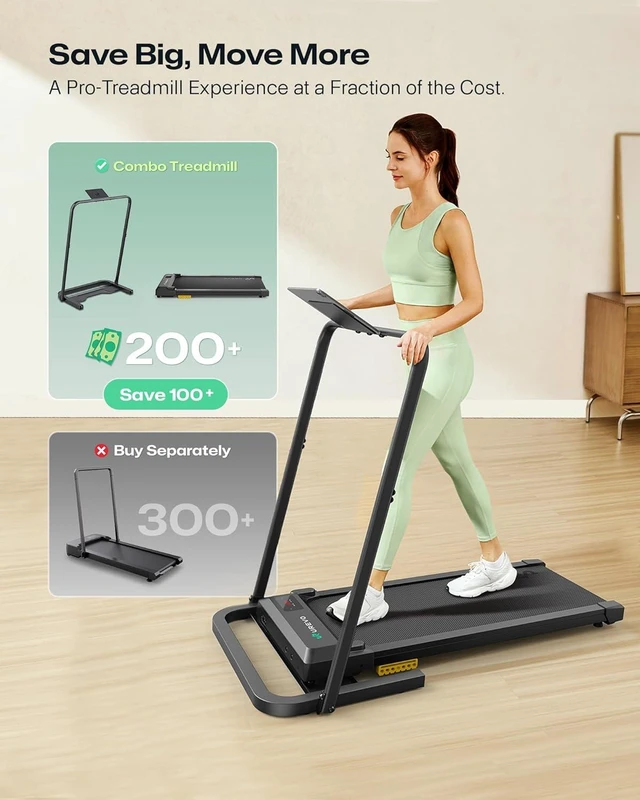 Alt view image 4 of 7 - UREVO Walking Pad Handle Bar Only, Universal Compatible for Walking Pads 23.6'' Wide, Transform WalkingPad Into a Treadmill in Seconds, Easy Moving with Wheels, Quick Assembly, Sturdy Design