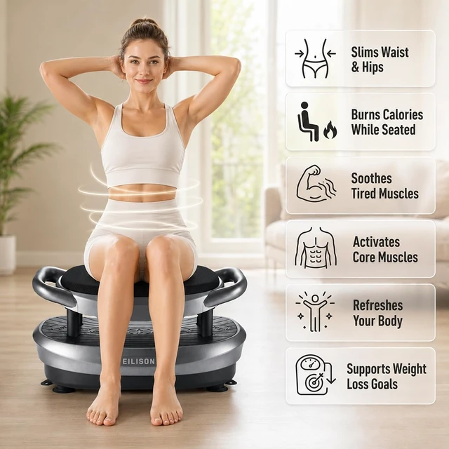 Alt view image 6 of 7 - EILISON FITABS 3D Vibration Platform with Seat for Lymphatic Drainage