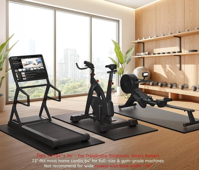 Alt view image 4 of 7 - GymCope Treadmill Mat for Hardwood Floor Carpet 7'x3'/6'x3'/6'x2.5'/4'x2'