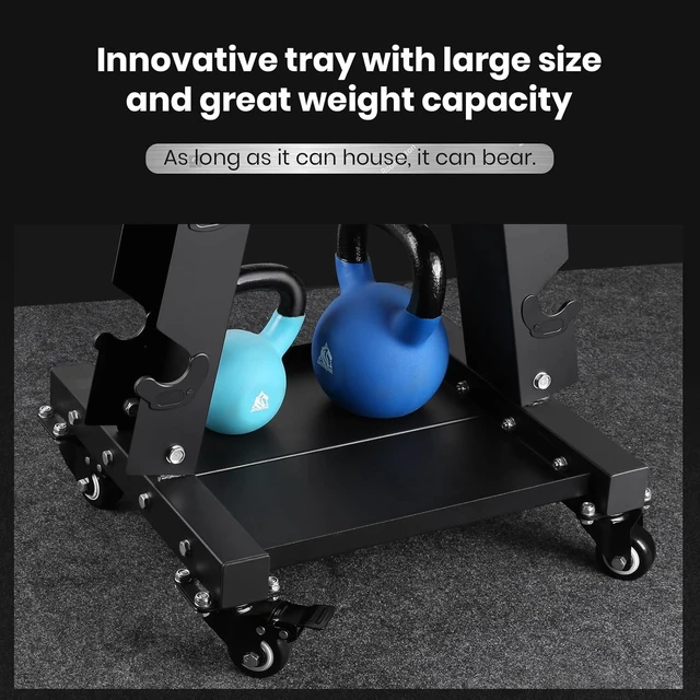 Alt view image 3 of 7 - LIONSCOOL Dumbbell Rack Stand Only, A-Frame Rolling Weight Storage and Tray