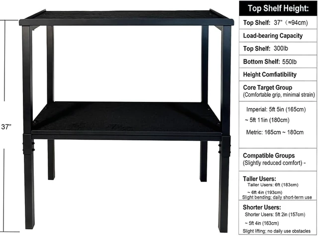 Alt view image 6 of 7 - Adjustable Dumbbell/Kettlebell Rack Stand 500-800LB Heavy Duty