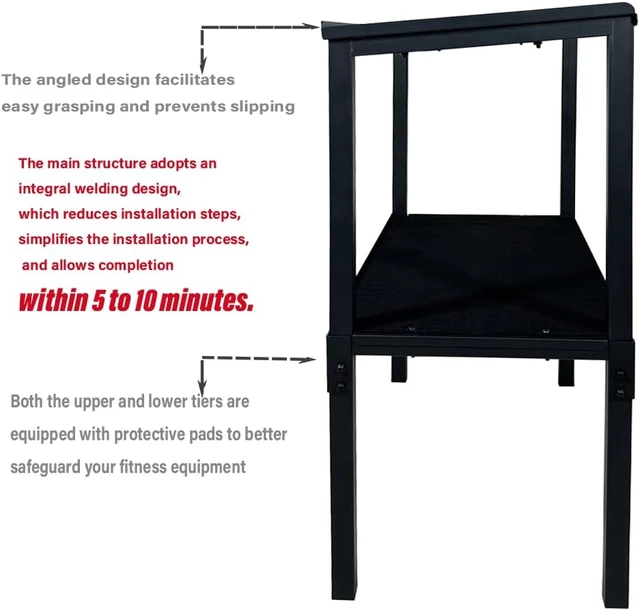 Alt view image 7 of 7 - Adjustable Dumbbell/Kettlebell Rack Stand 500-800LB Heavy Duty