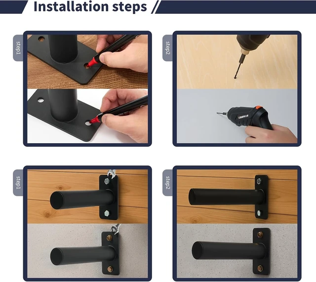 Alt view image 4 of 6 - Wall Mounted Weight Plate Rack, Olympic Weight Plate Holder, 2-Inch