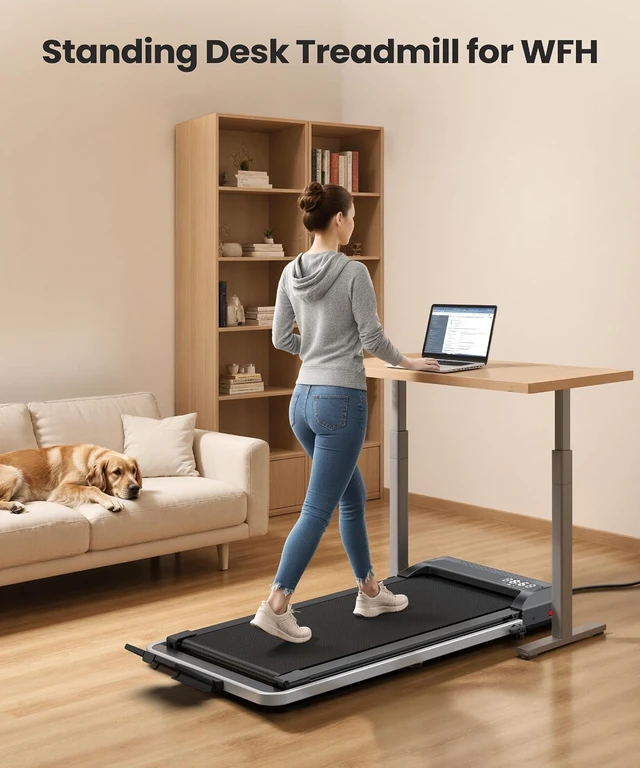 Alt view image 3 of 7 - WELLFIT Walking Pad Treadmills with Handle, 10% Incline Treadmill for Home