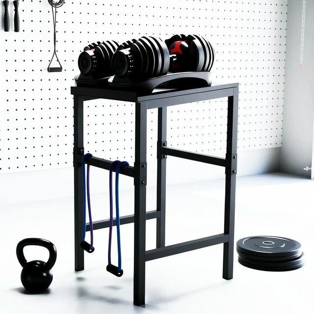 Alt view image 4 of 7 - Adjustable Dumbbell/Kettlebell Rack Stand 500-800LB Heavy Duty