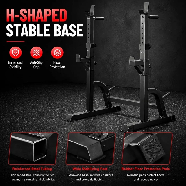 Alt view image 4 of 7 - BARWING Adjustable Squat Rack, 1250 LB Barbell Stand for Home Gym