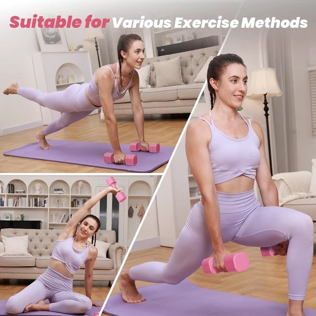 Alt view image 6 of 6 - Zempox Adjustable Dumbbell Set, 4 in 1 Free Weight Dumbbell Set for Women, Hand Weight for Women at Home, Each 2lb 3lb 4lb 5lb with TPU Soft Rubber Handle for Home Gym Aquatic Fitness Equipment