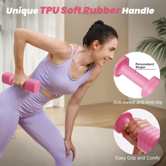 Alt view image 5 of 6 - Zempox Adjustable Dumbbell Set, 4 in 1 Free Weight Dumbbell Set for Women, Hand Weight for Women at Home, Each 2lb 3lb 4lb 5lb with TPU Soft Rubber Handle for Home Gym Aquatic Fitness Equipment