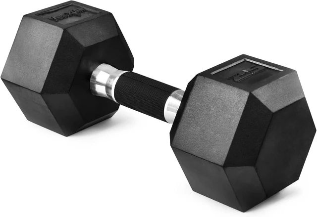 Main image of Yes4All Rubber Grip Encased Hex Dumbbell Hand Weights With Anti-Slip 5-50 LBS Single