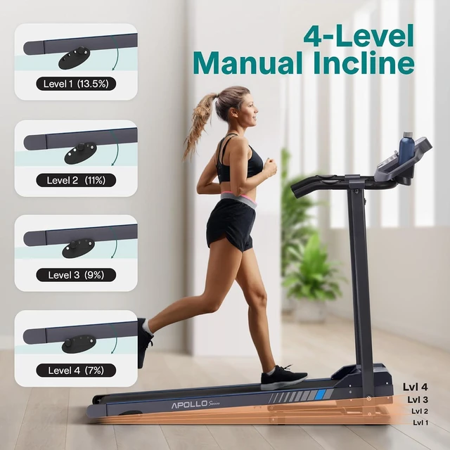 Alt view image 6 of 7 - SereneLife - Electric Folding Treadmill Exercise Machine - Smart Compact Digital Workout Fitness Trainer w/Bluetooth App Sync, Manual Incline Adjustment, for Walking, Running, Gym