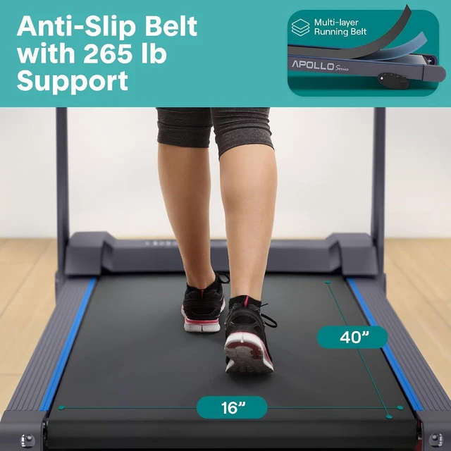 Alt view image 7 of 7 - SereneLife - Electric Folding Treadmill Exercise Machine - Smart Compact Digital Workout Fitness Trainer w/Bluetooth App Sync, Manual Incline Adjustment, for Walking, Running, Gym