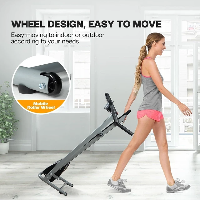 Alt view image 2 of 7 - Home Foldable Treadmill with Incline, Folding Treadmill for Home Workout, Electric Walking Treadmills Machine 15 Preset or Adjustable Programs 250 LB Capacity MP3