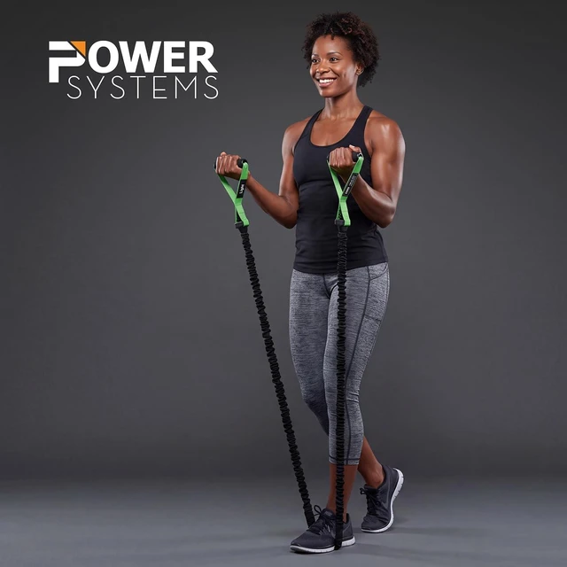 Alt view image 6 of 7 - Power Systems Covered Resistance Tube with Handles, 48 Inch, Nylon Sleeve Protected Exercise Band for Strength Training, Physical Therapy, Stretching, 6 Color Coded Resistance Levels