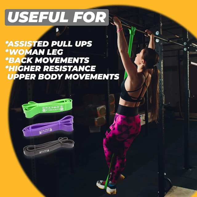 Alt view image 6 of 7 - Draper's Strength Heavy Duty Resistance Stretch Loop Bands for Powerlifting Workout Exercise and Assisted Pull Ups