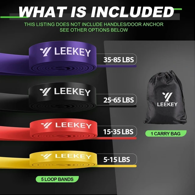 Alt view image 4 of 7 - LEEKEY Resistance Bands Set for Pull Up Assistance & Exercise