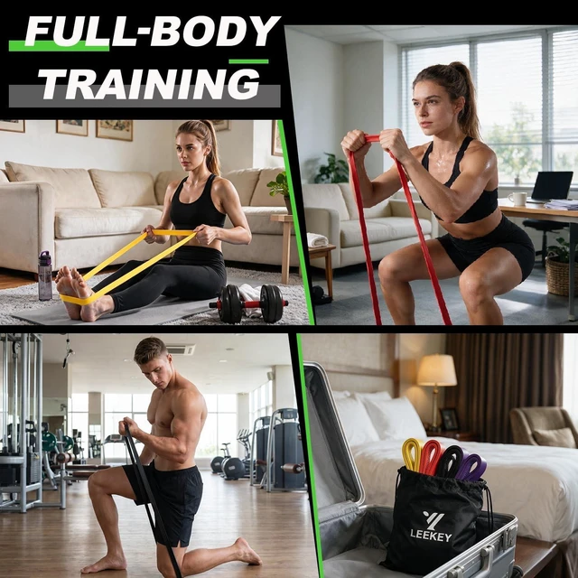 Alt view image 7 of 7 - LEEKEY Resistance Bands Set for Pull Up Assistance & Exercise