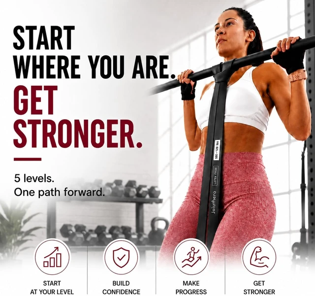 Alt view image 2 of 7 - Latex Free Pull Up Assistance Resistance Bands - Set of 5
