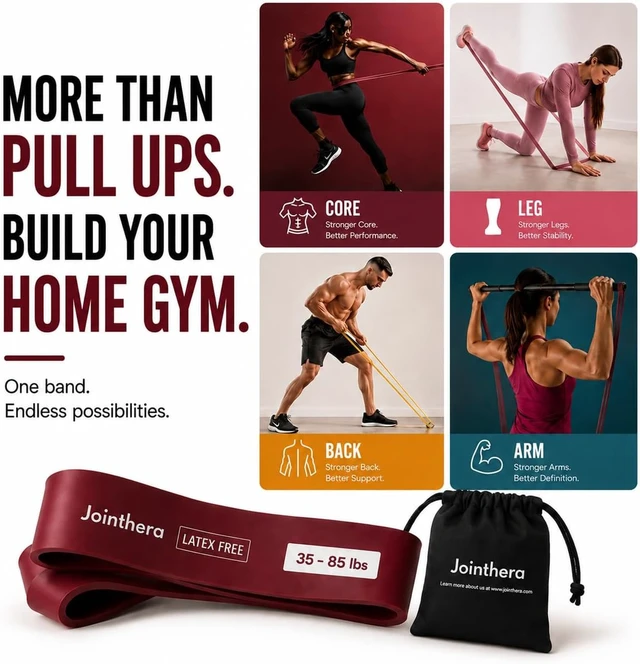 Alt view image 6 of 7 - Latex Free Pull Up Assistance Resistance Bands - Set of 5