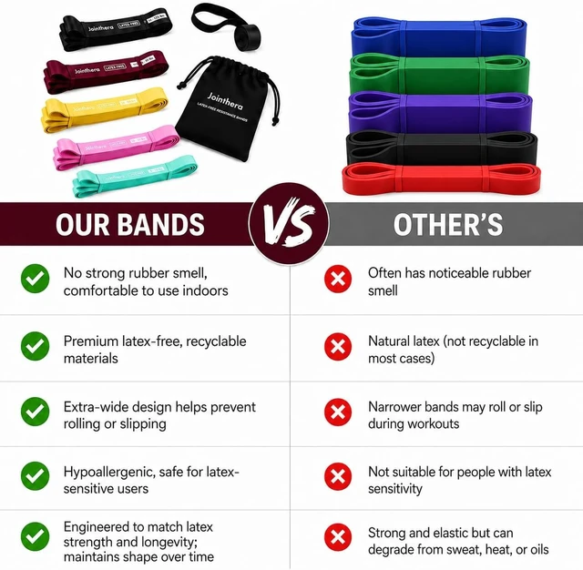 Alt view image 7 of 7 - Latex Free Pull Up Assistance Resistance Bands - Set of 5