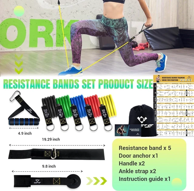 Alt view image 4 of 7 - Resistance Bands with Handles for Women, 5 Level Exercise Bands