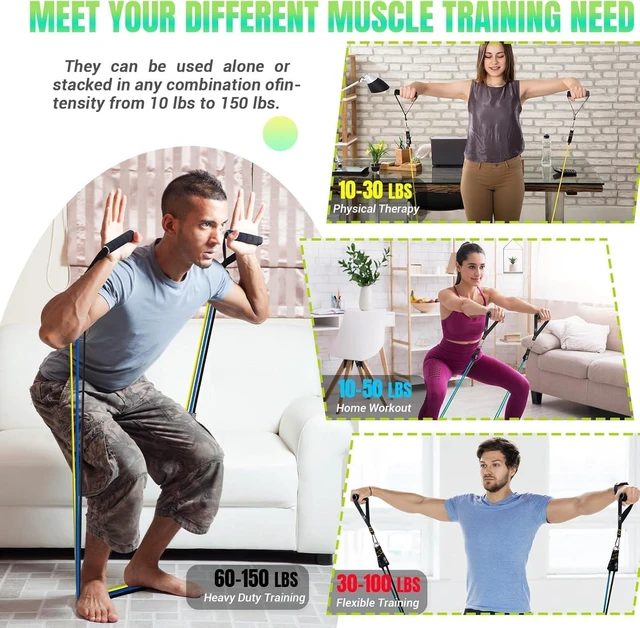 Alt view image 5 of 7 - Resistance Bands with Handles for Women, 5 Level Exercise Bands