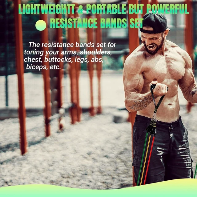 Alt view image 7 of 7 - Resistance Bands with Handles for Women, 5 Level Exercise Bands