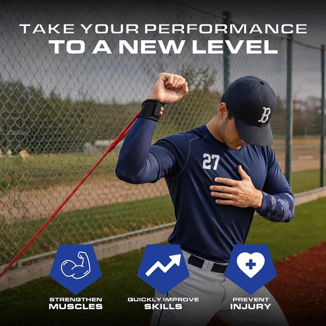 Alt view image 2 of 7 - Bucwild Sports Baseball Resistance Bands - Pitching Bands for Youth & Adult