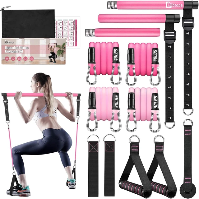 Main image of Bbtops Pilates Bar Kit with Resistance Bands,Pilates Bar with Stackable Bands Workout Equipment for Legs,Hip,Waist and Arm,Exercise Fitness Equipment for Women & Men Home Gym Yoga Pilates