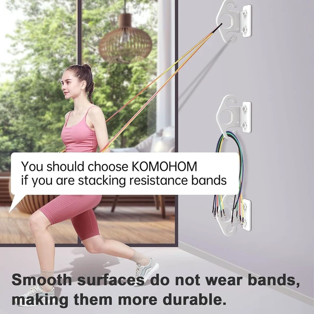 Alt view image 7 of 7 - Resistance Band Wall Anchor SetNo Weld Wall Mount for Exercise Bands & Suspension Straps Resistance Band Wall Mount System Compact Strength Training Kit for Home Gym Workouts & Physical Therapy