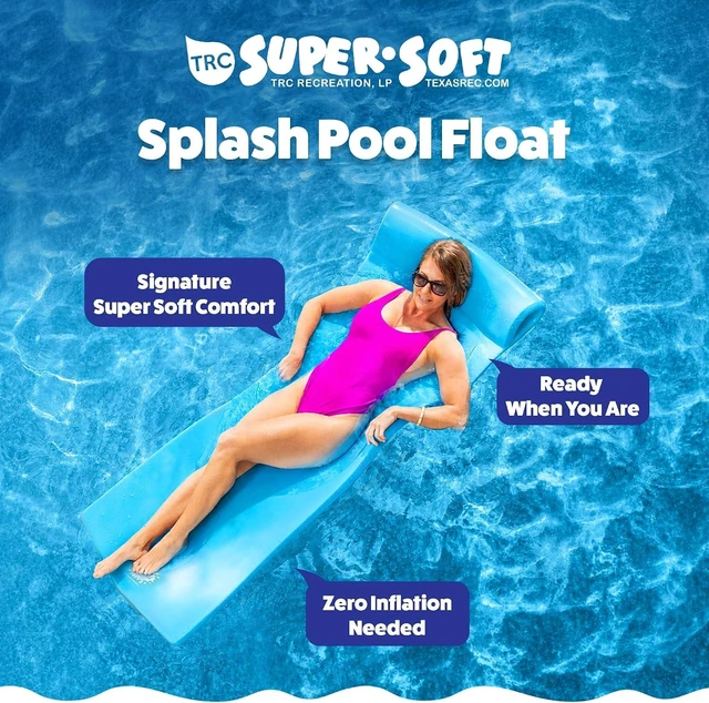 Alt view image 2 of 7 - TRC Recreation Foam Swimming Pool Float, Floating Water Lounger, Splash 1.25