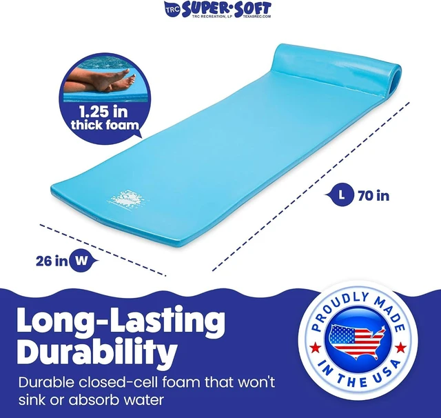 Alt view image 3 of 7 - TRC Recreation Foam Swimming Pool Float, Floating Water Lounger, Splash 1.25