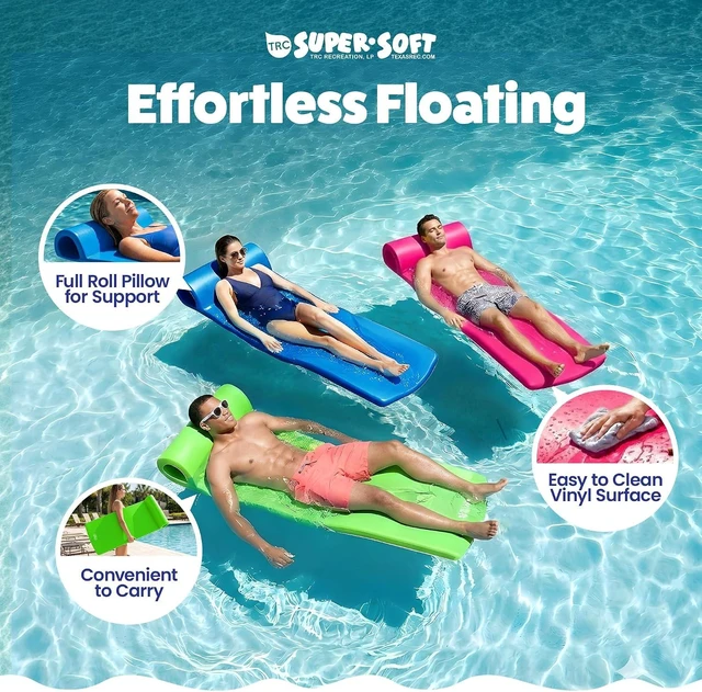 Alt view image 4 of 7 - TRC Recreation Foam Swimming Pool Float, Floating Water Lounger, Splash 1.25