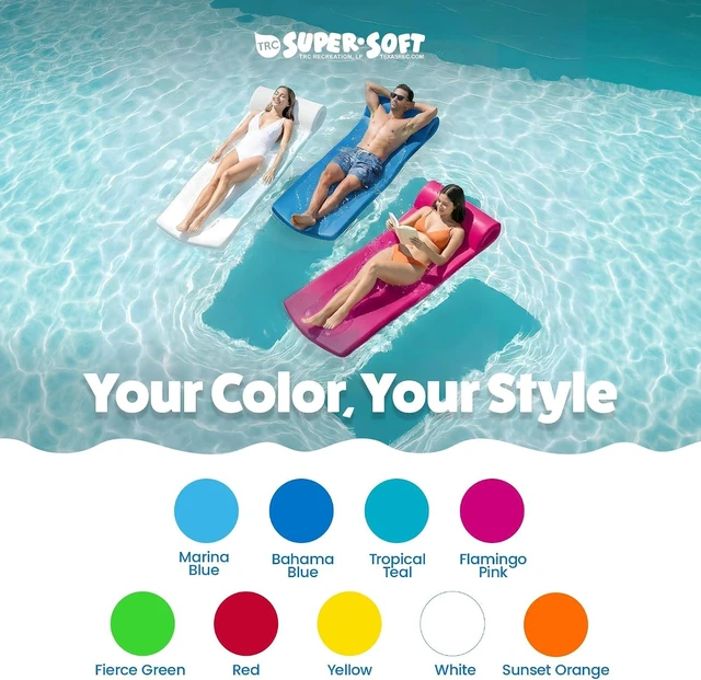 Alt view image 5 of 7 - TRC Recreation Foam Swimming Pool Float, Floating Water Lounger, Splash 1.25